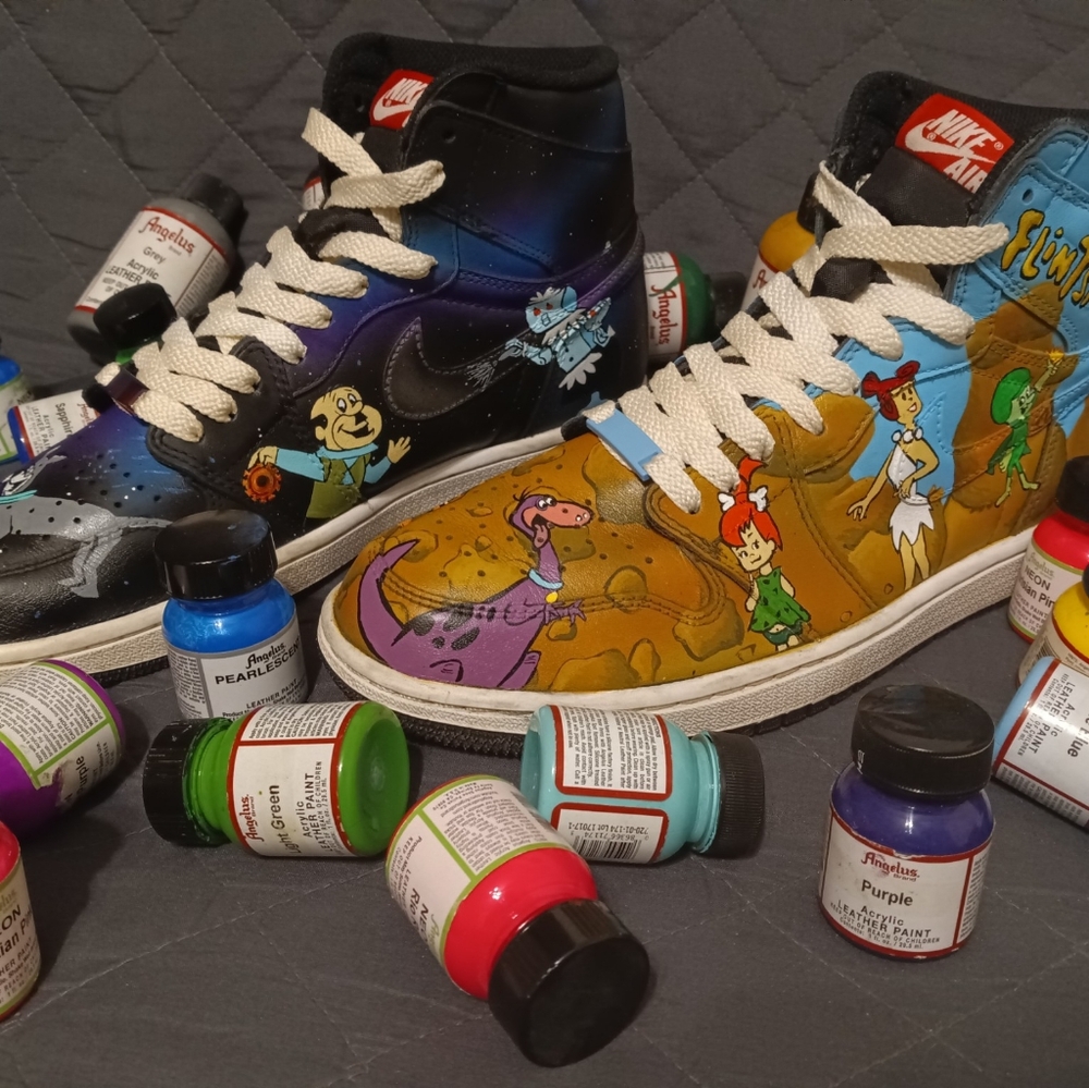 16 Nike air Jordan 1 aj1 retro high ying yang custom painted